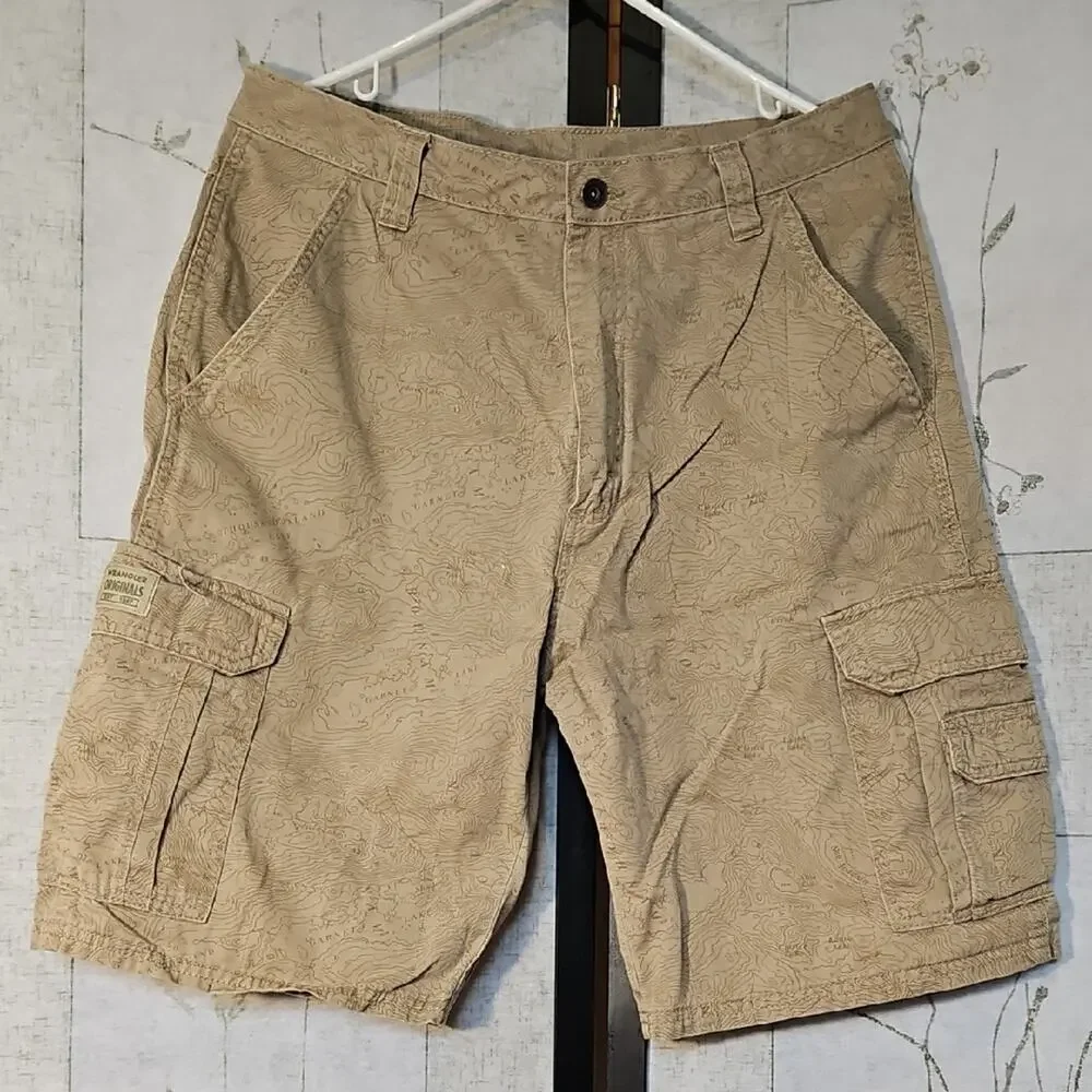 Tan Cargo Shorts with Multiple Pockets
